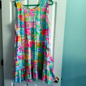 NWT Xxl Lilly Pulitzer Kristen Flounce Dress in Pop Up Lilly State of Mind